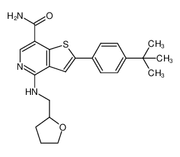 4-tetrahydrofurfurylamino-2-(4'-t-butylphenyl)-thieno[3,2-c]pyridine 7-carboxylic acid amide_690636-17-0