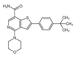4-morpholino-2-(4'-t-butylphenyl)-thieno[3,2-c]pyridine-7-carboxylic acid amide_690636-19-2