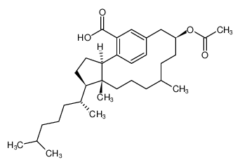 (21R,22R,23R,9S)-9-acetoxy-22,6-dimethyl-23-((R)-6-methylheptan-2-yl)-1(1,4)-benzena-2(1,2)-cyclopentanacyclodecaphane-12-carboxylic acid_690658-08-3