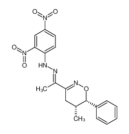 cis-3-acetyl-5-methyl-6-phenyl-5,6-dihydro-4H-1,2-oxazine 2,4-dinitrophenylhydrazone_69097-48-9