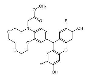 methyl 2-(13-(2,7-difluoro-3,6-dihydroxy-9H-xanthen-9-yl)-2,3,5,6,8,9-hexahydro-10H-benzo[h][1,4,7]trioxa[10]azacyclododecin-10-yl)acetate_690993-77-2