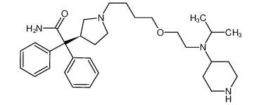 4-{-[7-(3-(S)-(1-carbamoyl-1.1-diphenylmethyl)pyrrolidin-1-yl)-3-oxahept-1-yl]-N-(isopropyl)amino}piperidine_690999-04-3