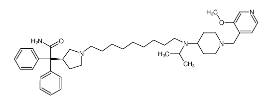 4-{N-[9-(3-(S)-1-carbamoyl-1,1-diphenylmethylpyrrolidin-1-yl)non-1-yl]-N-(isopropyl)amino}-1-(3-methoxypyrid-4-ylmethyl)piperidine_690999-95-2