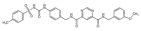 pyrimidine-4,6-dicarboxylic acid 4-(3-methoxy-benzylamide) 6-(4-[p-toluenesulfonyl]ureido-benzylamide)_691002-69-4