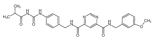 pyrimidine-4,6-dicarboxylic acid 4-[4-(3-isobutyryl-ureido)-benzylamide] 6-(3-methoxy-benzylamide)_691002-77-4