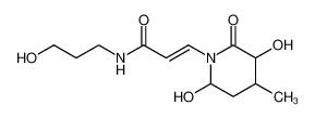 (E)-3-(3,6-Dihydroxy-4-methyl-2-oxo-piperidin-1-yl)-N-(3-hydroxy-propyl)-acrylamide_69104-04-7