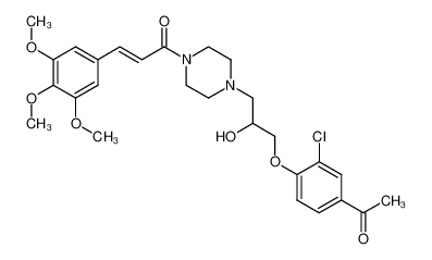 1-[3-(4-acetyl-2-chloro-phenoxy)-2-hydroxy-propyl]-4-[3-(3,4,5-trimethoxy-phenyl)-acryloyl]-piperazine_69118-05-4