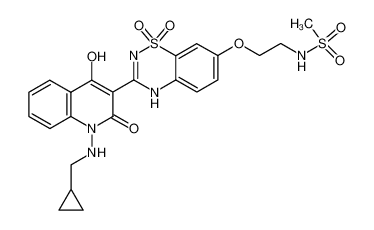 N-{2-[(3-{1-[(cyclopropylmethyl)amino]-4-hydroxy-2-oxo-1,2-dihydroquinolin-3-yl}-1,1-dioxido-4H-1,2,4-benzothiadiazin-7-yl)oxy]ethyl}methanesulfonamide_691361-39-4