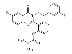 2-(6-fluoro-3-(3-fluorophenethyl)-4-oxo-3,4-dihydroquinazolin-2-yl)phenyl dimethylcarbamate_691379-01-8