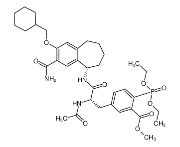 Benzoic acid,5-[(2S)-2-(acetylamino)-3-[[(5S)-3-(aminocarbonyl)-2-(cyclohexylmethoxy)-6,7,8,9-tetrahydro-5H-benzocyclohepten-5-yl]amino]-3-oxopropyl]-2-(diethoxyphosphinyl)-, methyl ester_691394-89-5