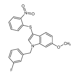 1-(3-fluorobenzyl)-6-methoxy-3-((2-nitrophenyl)thio)-1H-indole_691399-93-6