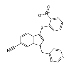 1H-Indole-6-carbonitrile, 3-[(2-nitrophenyl)thio]-1-(4-pyrimidinylmethyl)-_691400-71-2