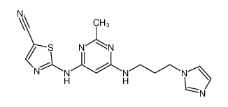 2-((6-((3-(1H-imidazol-1-yl)propyl)amino)-2-methylpyrimidin-4-yl)amino)thiazole-5-carbonitrile_691401-32-8