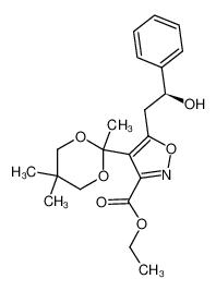 5-(2-phenyl-2-hydroxy-ethyl)-4-(2,5,5-trimethyl-1,3-dioxan-2-yl)-3-isoxazolecarboxylic acid ethyl ester_691406-98-1