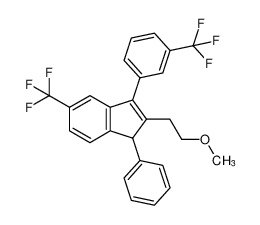 2-(2-methoxyethyl)-1-phenyl-5-(trifluoromethyl)-3-(3-(trifluoromethyl)phenyl)-1H-indene_691412-26-7