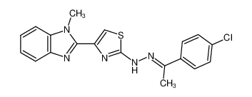 1-(4-chloro-phenyl)-ethanone [4-(1-methyl-1H-benzoimidazol-2-yl)-thiazol-2-yl]-hydrazone_69170-42-9