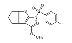 methyl 2-[(4-fluorophenyl)sulfonylamino]-5,6-dihydro-4H-cyclopenta[b]thiophene-3-carboxylate_6918-21-4