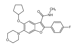 5-(cyclopentyloxy)-2-(4-fluorophenyl)-N-methyl-6-morpholinobenzofuran-3-carboxamide_691853-88-0