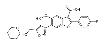 2-(4-fluorophenyl)-5-methoxy-6-(5-(((tetrahydro-2H-pyran-2-yl)oxy)methyl)isoxazol-3-yl)benzofuran-3-carboxylic acid_691857-41-7