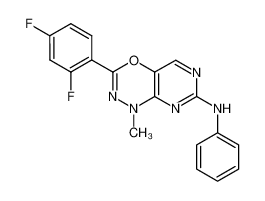 [3-(2,4-difluoro-phenyl)-1-methyl-1H-pyrimido[4,5-e][1,3,4]oxadiazin-7-yl]-phenyl-amine_691864-50-3