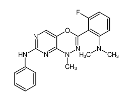 [3-(2-dimethylamino-6-fluorophenyl)-1-methyl-1H-pyrimido[4,5-e][1,3,4]oxadia-zin-7-yl]-phenyl-amine_691864-53-6