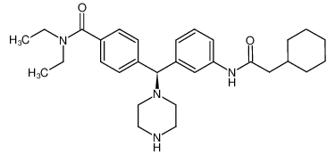 4-[(S)-{3-[(cyclohexylacethyl)amino]phenyl}(piperazin-1-yl)methyl]-N,N-diethylbenzamide_691878-54-3