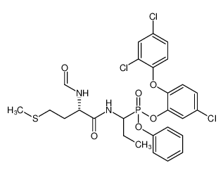 5-chloro-2-(2,4-dichlorophenoxy)phenyl phenyl (1-((S)-2-formamido-4-(methylthio)butanamido)propyl)phosphonate_691883-26-8