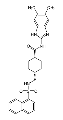 (1r,4r)-N-(5,6-dimethyl-1H-benzo[d]imidazol-2-yl)-4-((naphthalene-1-sulfonamido)methyl)cyclohexane-1-carboxamide_691886-87-0