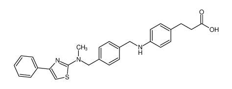 3-(4-((4-((methyl(4-phenylthiazol-2-yl)amino)methyl)benzyl)amino)phenyl)propanoic acid_691903-83-0