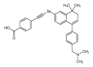 4-(((5-(4-((dimethylamino)methyl)phenyl)-8,8-dimethyl-7,8-dihydronaphthalen-2-yl)selanyl)ethynyl)benzoic acid_692278-37-8