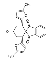 (2R,6S)-2,6-bis(5-methylfuran-2-yl)spiro[cyclohexane-1,2'-indene]-1',3',4-trione_69239-06-1
