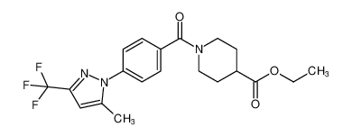 ethyl 1-(4-(5-methyl-3-(trifluoromethyl)-1H-pyrazol-1-yl)benzoyl)piperidine-4-carboxylate_692735-92-5