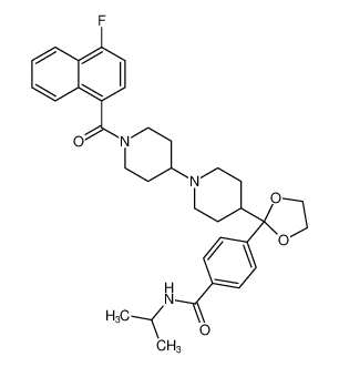 4-(2-(1'-(4-fluoro-1-naphthoyl)-[1,4'-bipiperidin]-4-yl)-1,3-dioxolan-2-yl)-N-isopropylbenzamide_692777-16-5