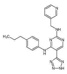 N4-(4-propylphenyl)-N2-(pyridin-3-ylmethyl)-5-(2H-tetrazol-5-yl)pyrimidine-2,4-diamine_692777-61-0