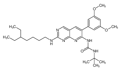 1-(tert-butyl)-3-(6-(3,5-dimethoxyphenyl)-2-((5-ethylheptyl)amino)pyrido[2,3-d]pyrimidin-7-yl)urea_692777-86-9