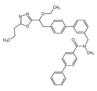 N-{4'-[2-ethoxy-2-(5-propyl-[1,3,4]oxadiazol-2-yl)ethyl]biphenyl-3-ylmethyl}-N-methylbiphenyl-4-carboxylamide_692780-75-9