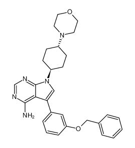 5-(3-(benzyloxy)phenyl)-7-((1r,4r)-4-morpholinocyclohexyl)-7H-pyrrolo[2,3-d]pyrimidin-4-amine_692781-69-4