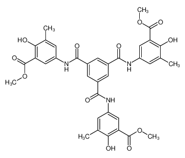 trimethyl 5,5',5'-((benzene-1,3,5-tricarbonyl)tris(azanediyl))tris(2-hydroxy-3-methylbenzoate)_69318-29-2