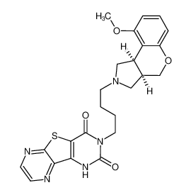 3-[4-((3aR,9bR)-cis-9-Methoxy-1,2,3,3a,4,9b-hexahydro-[1]-benzopyrano[3,4-c]pyrrol-2-yl)butyl]-pyrazino[2',3':4,5]thieno[3,2-d]pyrimidine-2,4(1H,3H)-dione_693215-41-7