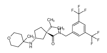 rel-(1R,3R)-N-(3,5-bis(trifluoromethyl)benzyl)-1-isopropyl-3-((4-methyltetrahydro-2H-pyran-4-yl)amino)cyclopentane-1-carboxamide_693246-81-0
