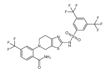2-(2-((3,5-bis(trifluoromethyl)phenyl)sulfonamido)-6,7-dihydrothiazolo[5,4-c]pyridin-5(4H)-yl)-4-(trifluoromethyl)benzamide_693267-61-7