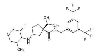 (1S,3R)-N-(3,5-bis(trifluoromethyl)benzyl)-3-((3-fluoro-5-methyltetrahydro-2H-pyran-4-yl)amino)-1-isopropylcyclopentane-1-carboxamide_693273-64-2