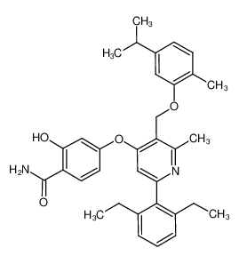 4-[6-(2,6-diethyl-phenyl)-3-(5-isopropyl-2-methyl-phenoxymethyl)-2-methyl-pyridin-4-yloxy]-2-hydroxy-benzamide_693277-04-2
