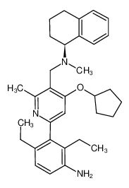 [6-(3-amino-2,6-diethyl-phenyl)-4-cyclopentyloxy-2-methyl-pyridin-3-ylmethyl]-methyl-(1S)-(1,2,3,4-tetrahydro-naphthalen-1-yl)-amine_693278-16-9