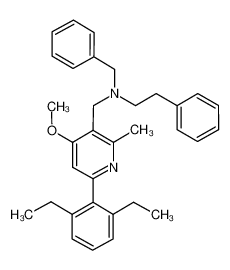 N-benzyl-N-{[6-(2,6-diethylphenyl)-4-methoxy-2-methylpyridin-3-yl]-methyl}-2-phenylethanamine_693279-48-0