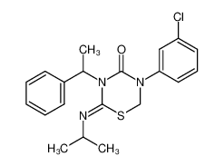 5-(3-chloro-phenyl)-2-isopropylimino-3-(1-phenyl-ethyl)-[1,3,5]thiadiazinan-4-one_69328-67-2