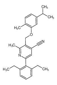 6-(2,6-diethyl-phenyl)-3-(5-isopropyl-2-methyl-phenoxymethyl)-2-methyl-isonicotinonitrile_693286-16-7