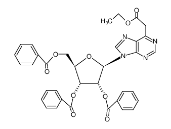6-ethoxycarbonylmethyl-9-(2',3',5'-tri-O-benzoyl-β-D-ribofuranosyl)-purine_69359-21-3