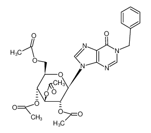 1-benzyl-9-(tetra-O-acetyl-β-D-glucopyranosyl)-1,9-dihydro-purin-6-one_69359-34-8