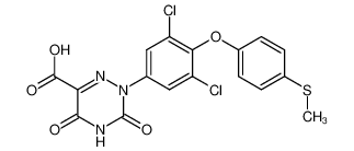 2-[3,5-dichloro-4-(4-methylsulfanyl-phenoxy)-phenyl]-3,5-dioxo-2,3,4,5-tetrahydro-[1,2,4]triazine-6-carboxylic acid_69360-64-1
